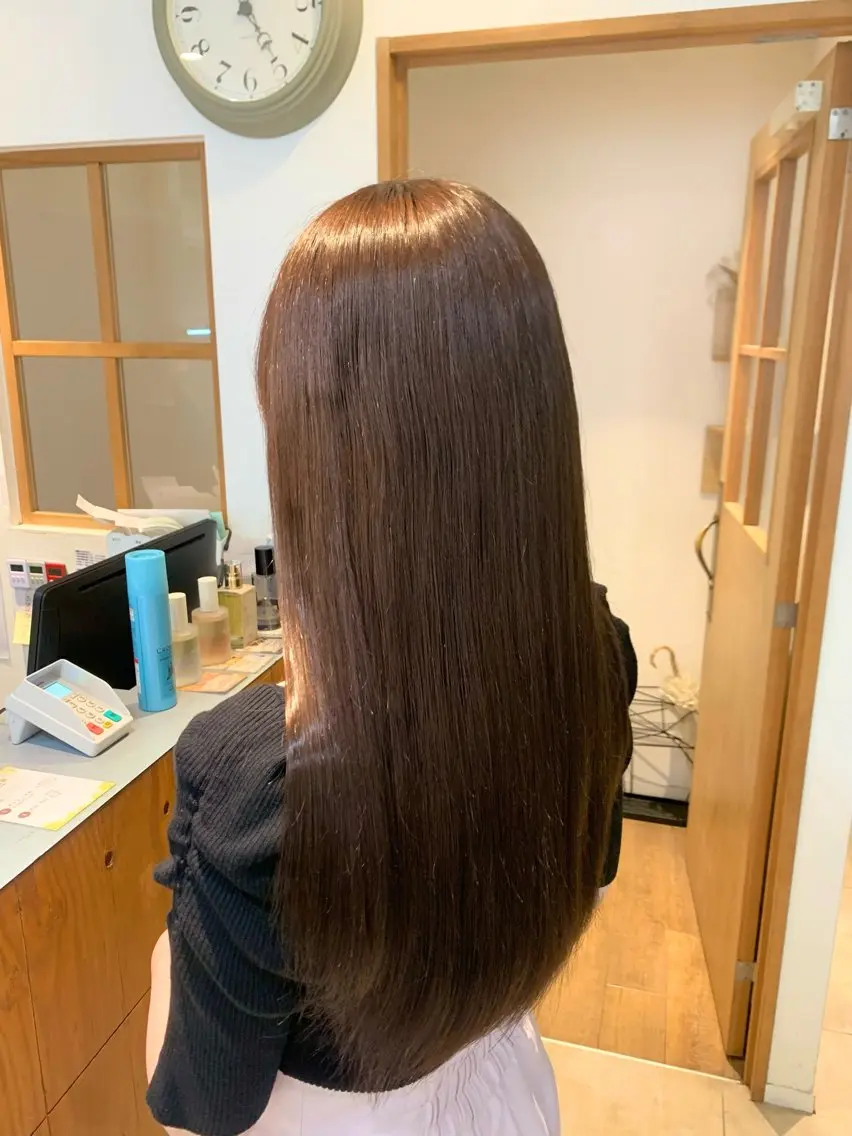 ロング カラー ブラウンカラー チョコレートブラウン 庄司 沙羅のヘアスタイル