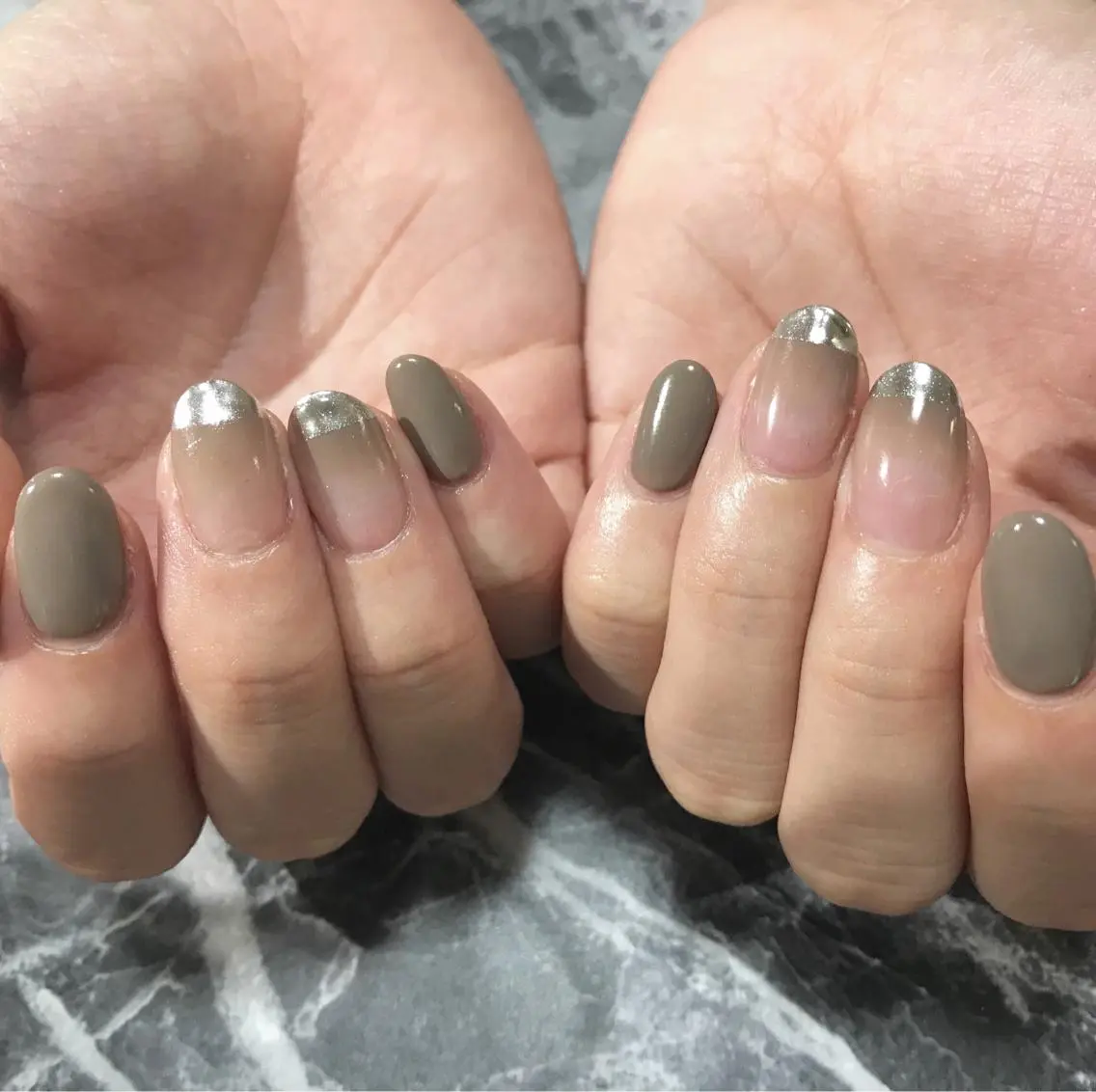 ネイル フットネイル フレンチネイル ミラーネイル ニュアンスネイル シンプルネイル nail fufla ♡yamane♡のネイルデザイン