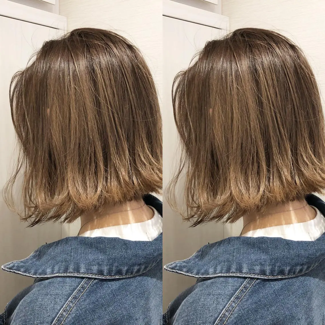 ミディアム カラー アディクシーカラー アッシュ バレイヤージュ ベージュカラー ブリーチ 似合わせカット/ レイヤーカット/新谷のヘアスタイル