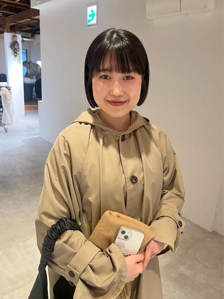 ミディアム ボブ io濱川 遥のヘアスタイル