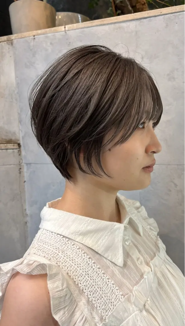 ショート カラー ショートヘア カット ヘアカラー Fuu👣ボブ/ボブ ヘア/ベージュカラーのヘアスタイル