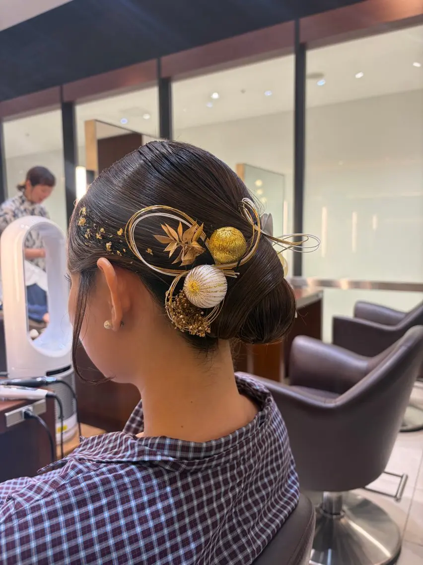 浴衣着付け+ヘアセット👘の写真