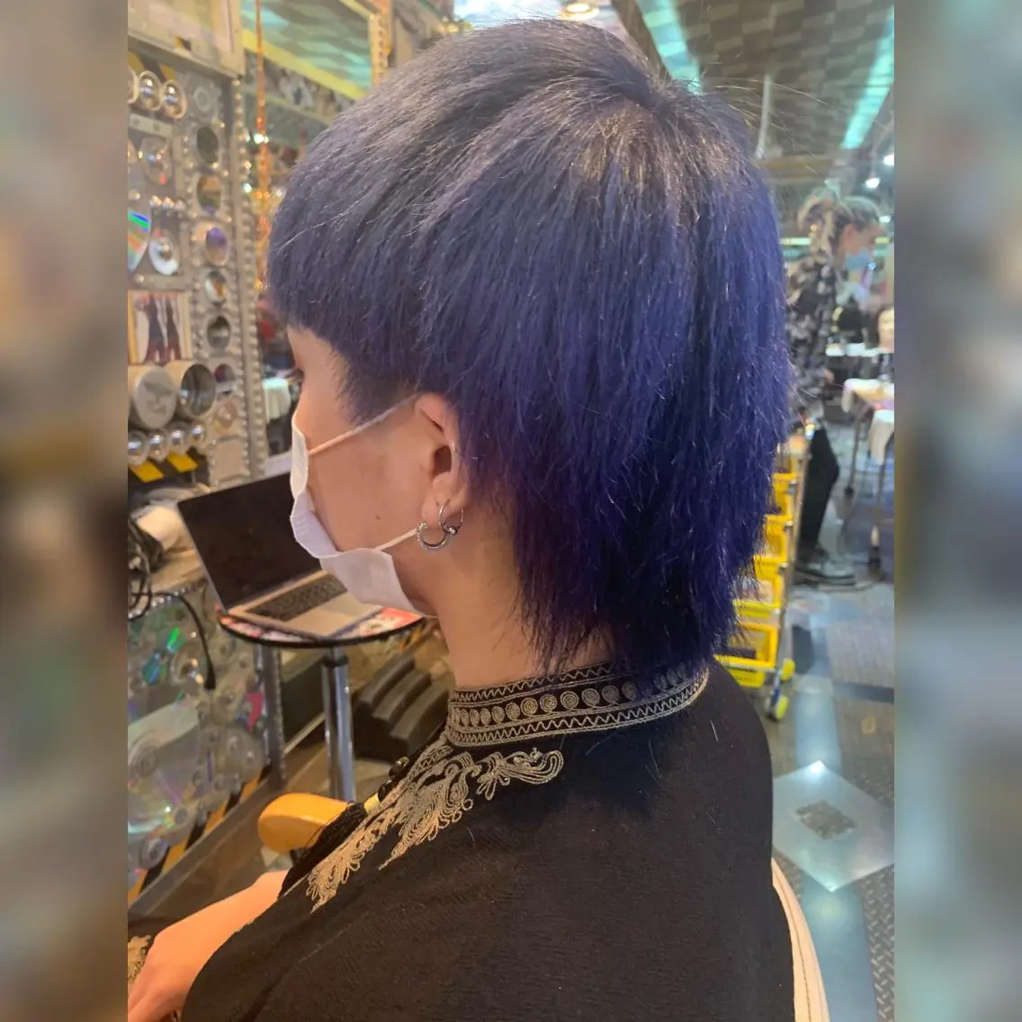 ショート カラー ブルーカラー シルバー 🌈派手髪エクステ ブレイズ🌈ひろとのヘアスタイル
