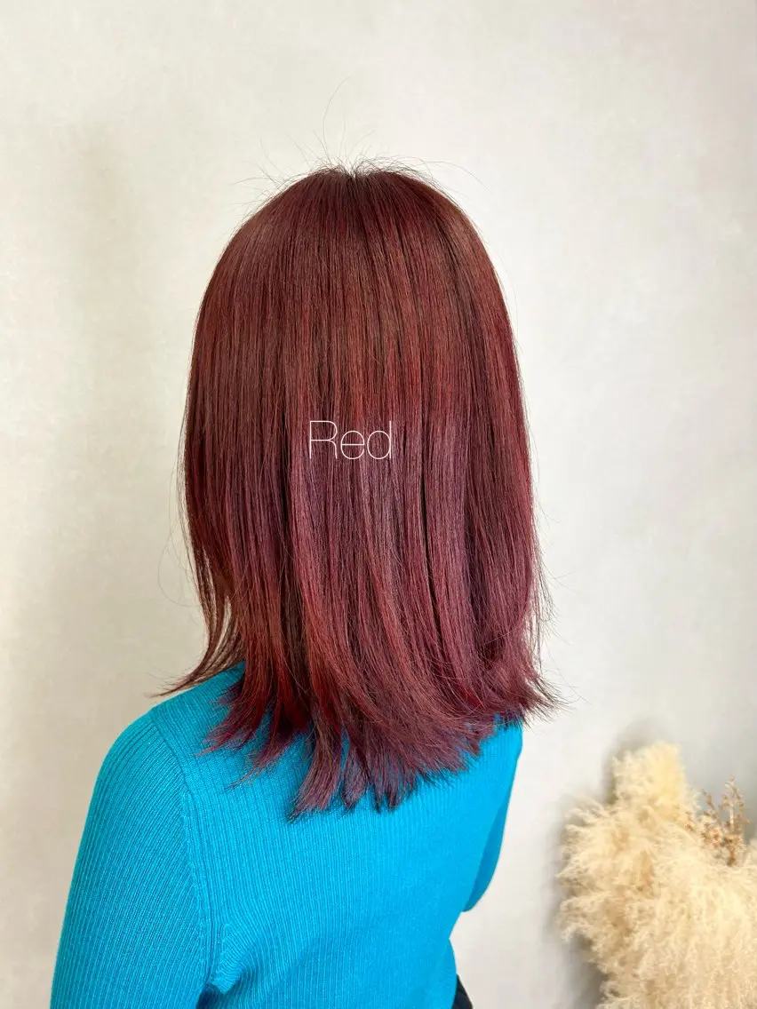 ミディアム カラー レッドカラー カット ヘアカラー 暖色・似合わせカラー (廣石沙英🎀)のヘアスタイル