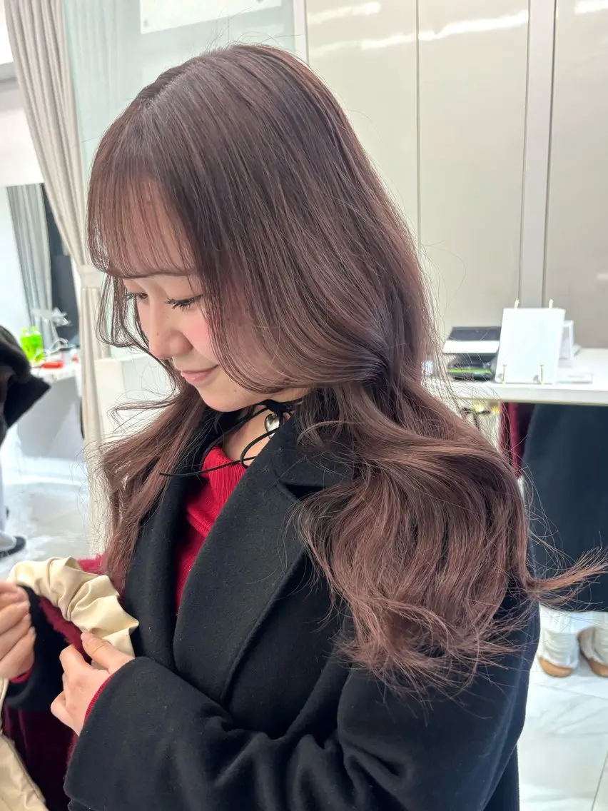 セミロング カラー ブリーチ ブラウンカラー 透明感カラー ブリーチなしカラー 🩶大人韓国ヘア 渋谷/Satsukiのヘアスタイル