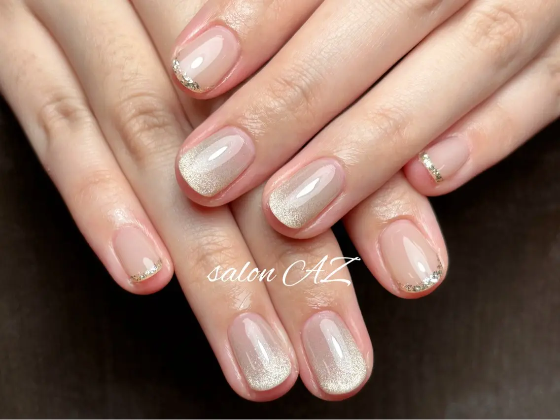 ネイル アートネイル 長さ出し フットネイル フレンチネイル ジェルネイル ハンドネイル salon AZのネイルデザイン