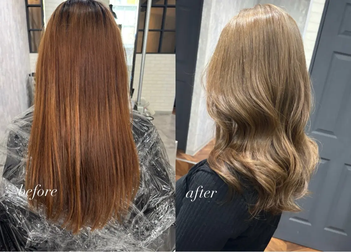 セミロング カラー ヘアアレンジ カット ヘアカラー トリートメント kei🤎ベージュ /透明感カラー/博多のヘアスタイル