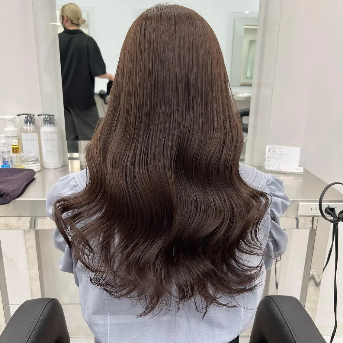 ロング カット ヘアカラー トリートメント ヘッドスパ 🍒韓国暖色ヘア NO.1🍒🪽のヘアスタイル