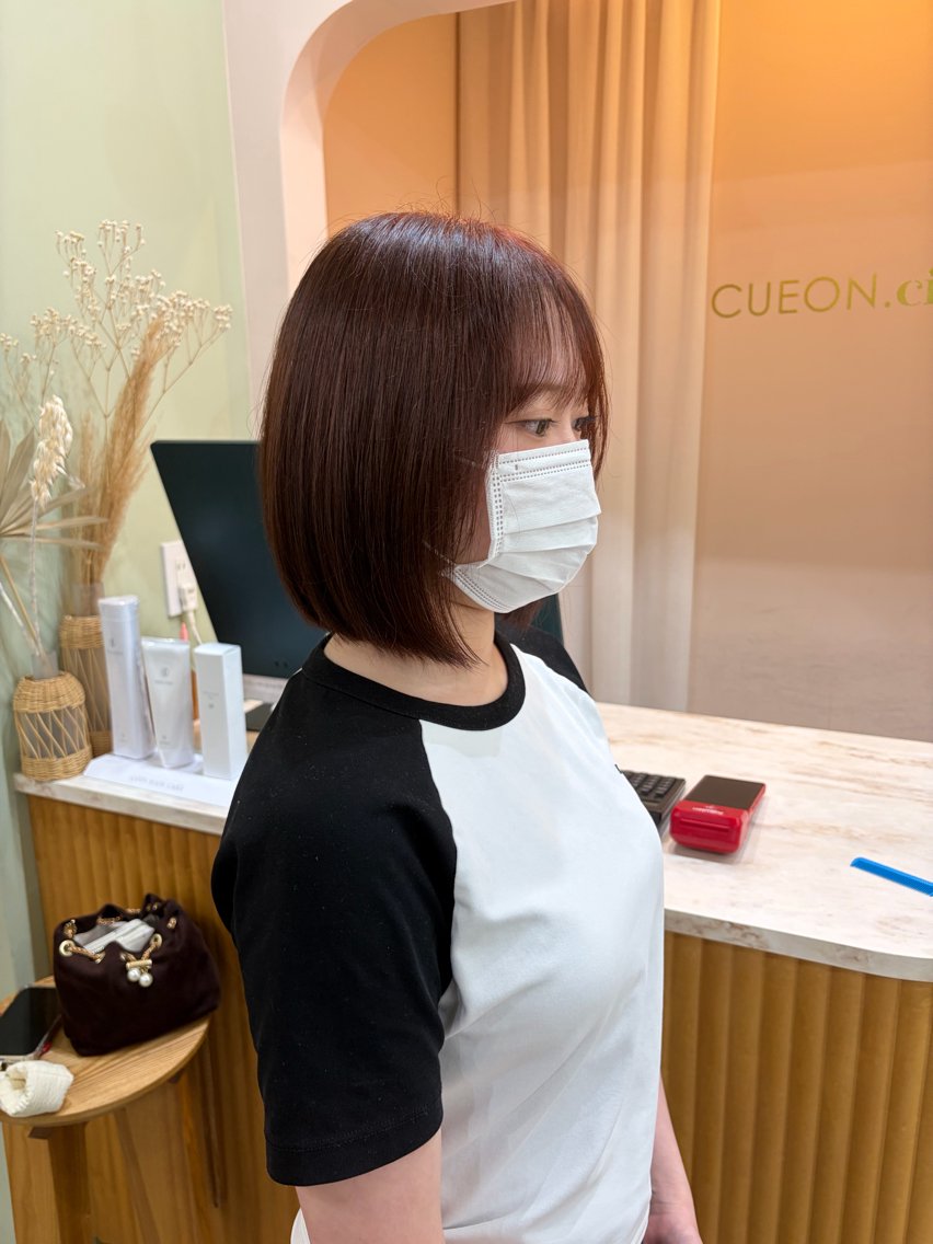 ミディアム カラー ピンクカラー ボブ 佐藤 夢翔のヘアスタイル