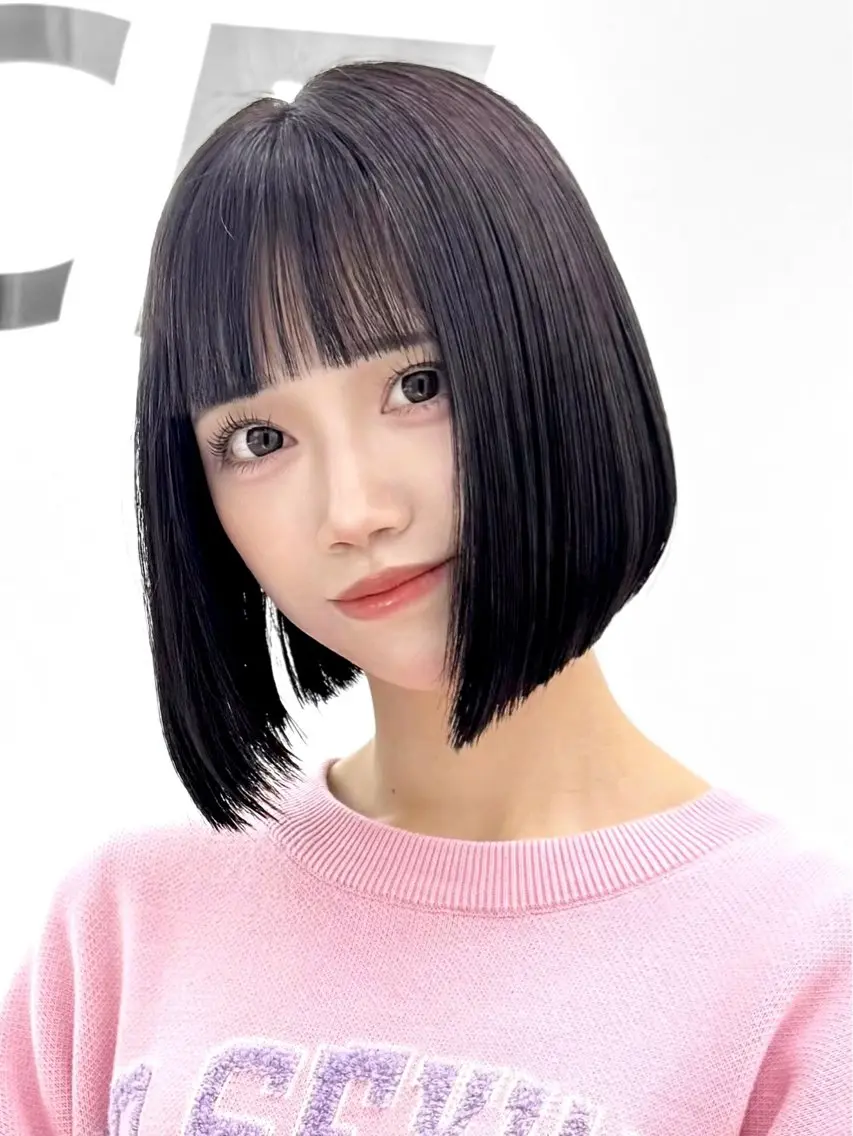 ショート カラー ヘアアレンジ 縮毛矯正🤍 盛れるボブ/ひかりのヘアスタイル