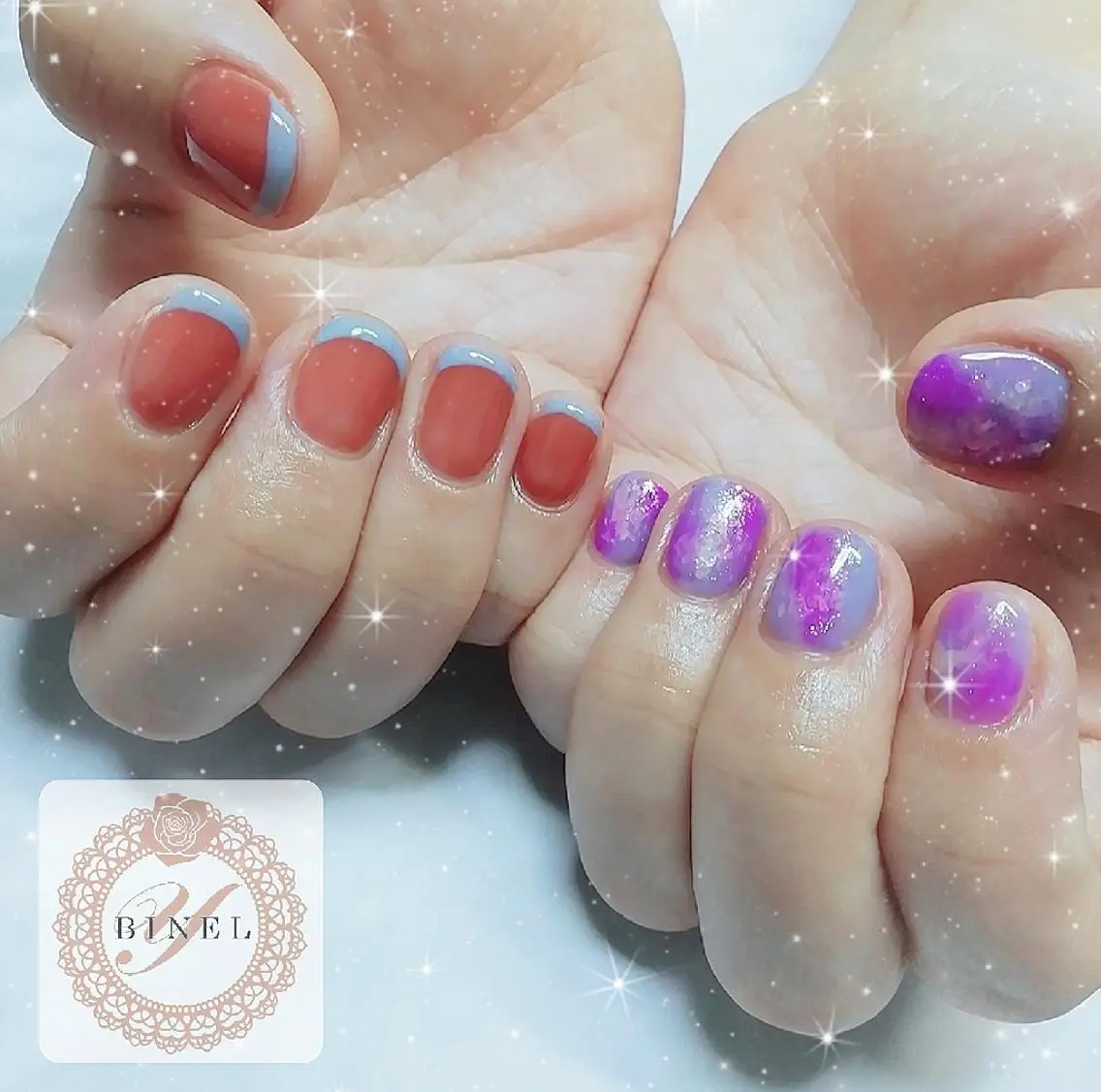 ネイル フレンチネイル 持ち込み ニュアンスネイル ショートネイル ハンドネイル Nail Salon Y.BINELのネイルデザイン