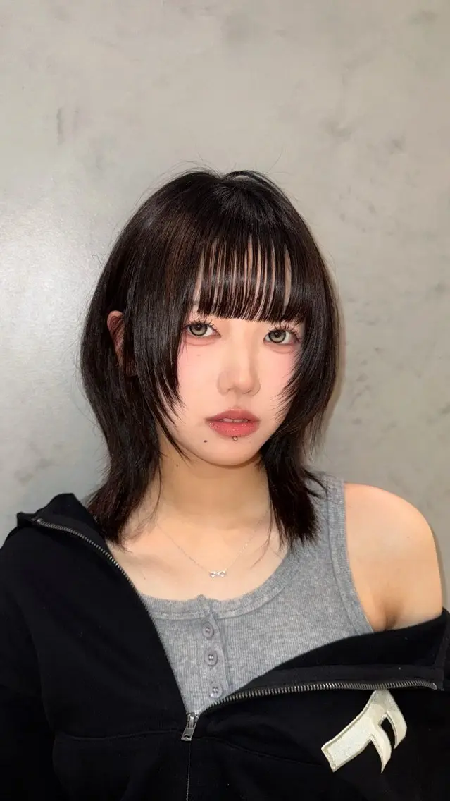 ミディアム カラー 黒髪 原宿美容師 Sanaのヘアスタイル