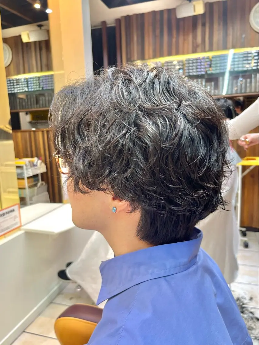 ショート パーマ メンズ カット パーマ メンズ特化/パーマ/ 髪質改善　高野奨馬のヘアスタイル