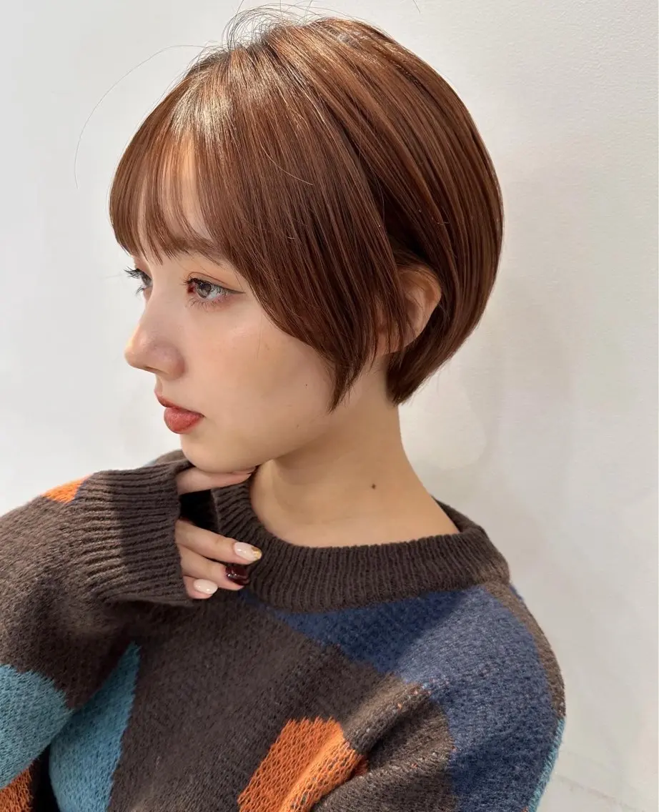 ショート カラー 切りっぱなしボブ ショートボブ ハンサムショート 丸みショート ベリーショート カット ヘアカラー トリートメント 大人可愛いレイヤー 大田のヘアスタイル