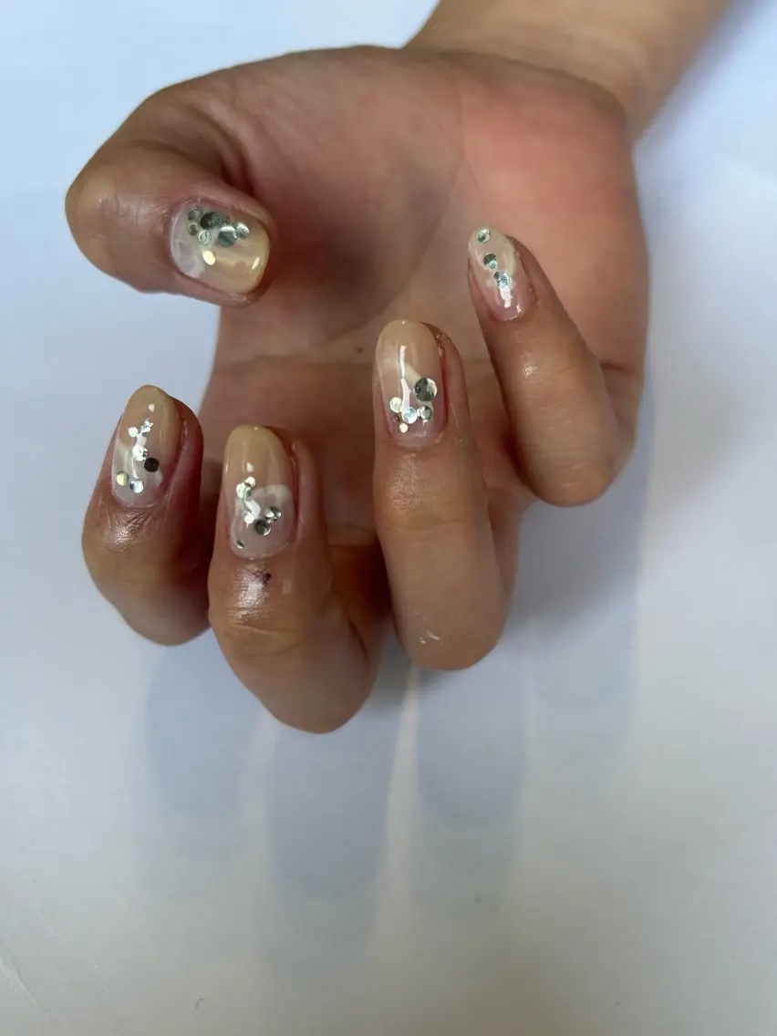 ネイル ハンドネイル 手描き🌸ニュアンス monny nailのネイルデザイン