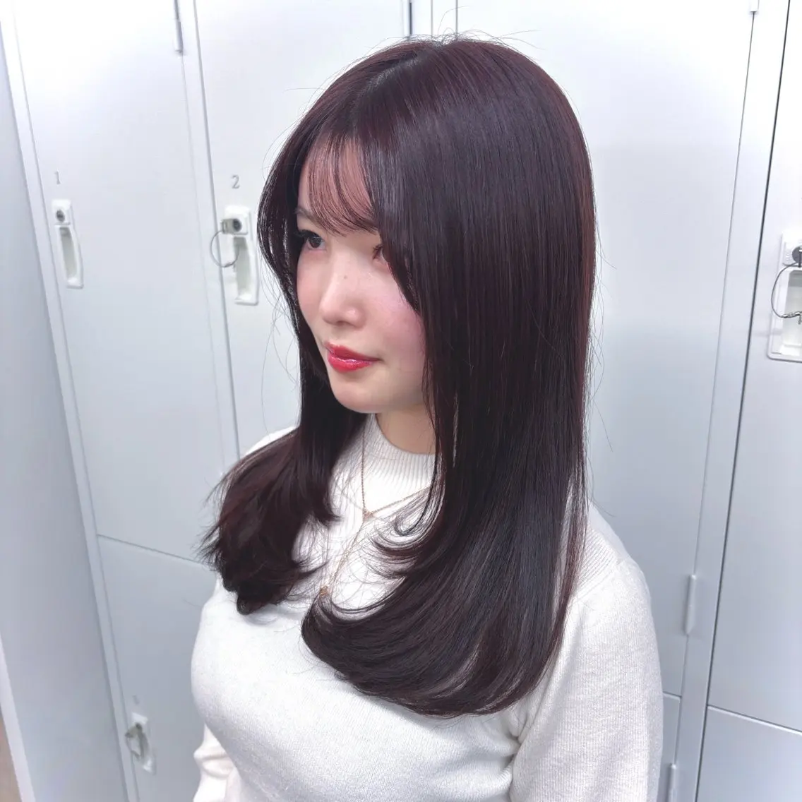 ロング カラー ブラウンカラー ピンクカラー ピンクブラウン レイヤーカット ローレイヤー カット ヘアカラー トリートメント かどた はるなのヘアスタイル