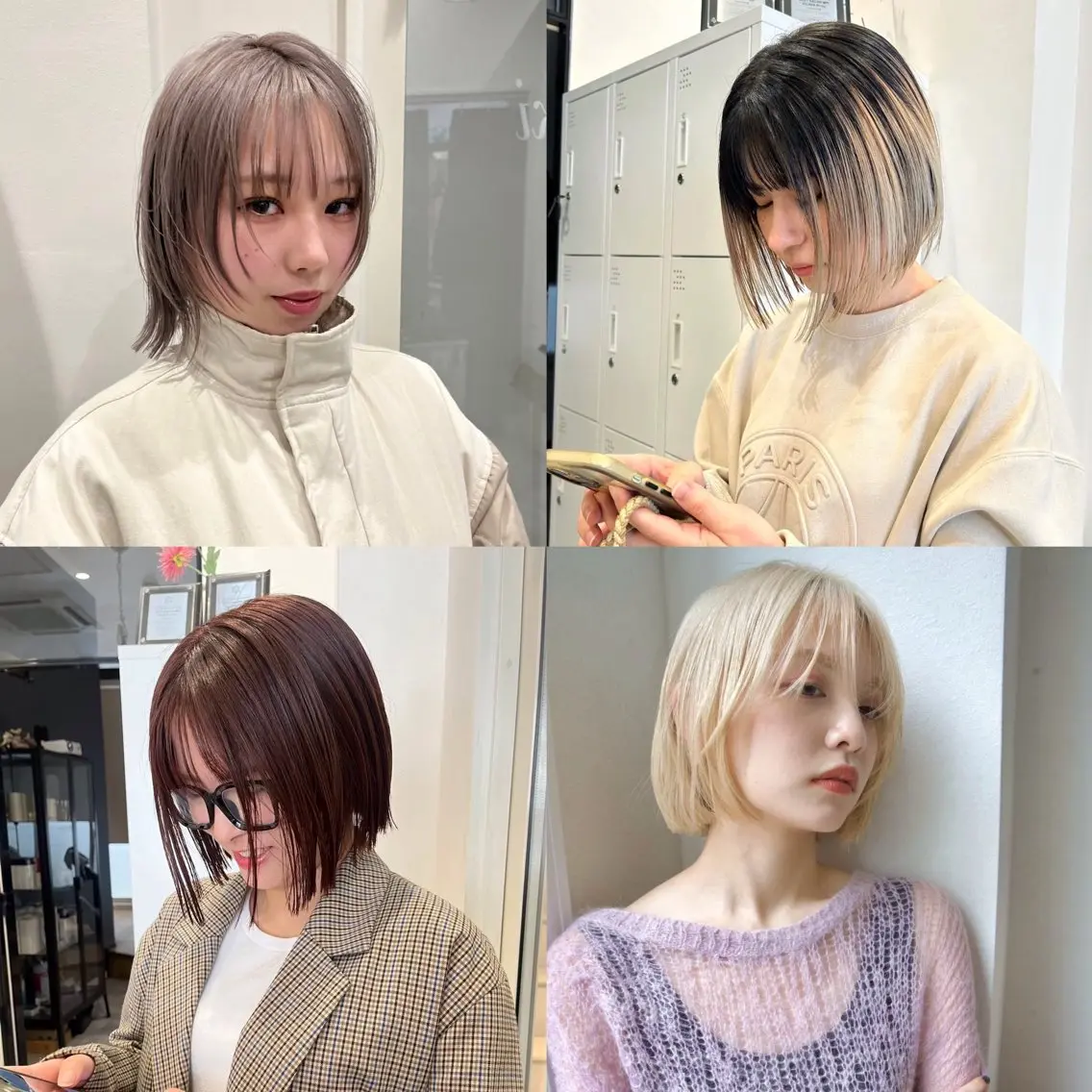ショート カラー ボブ カット ヘアカラー トリートメント keshiki 大名のヘアスタイル