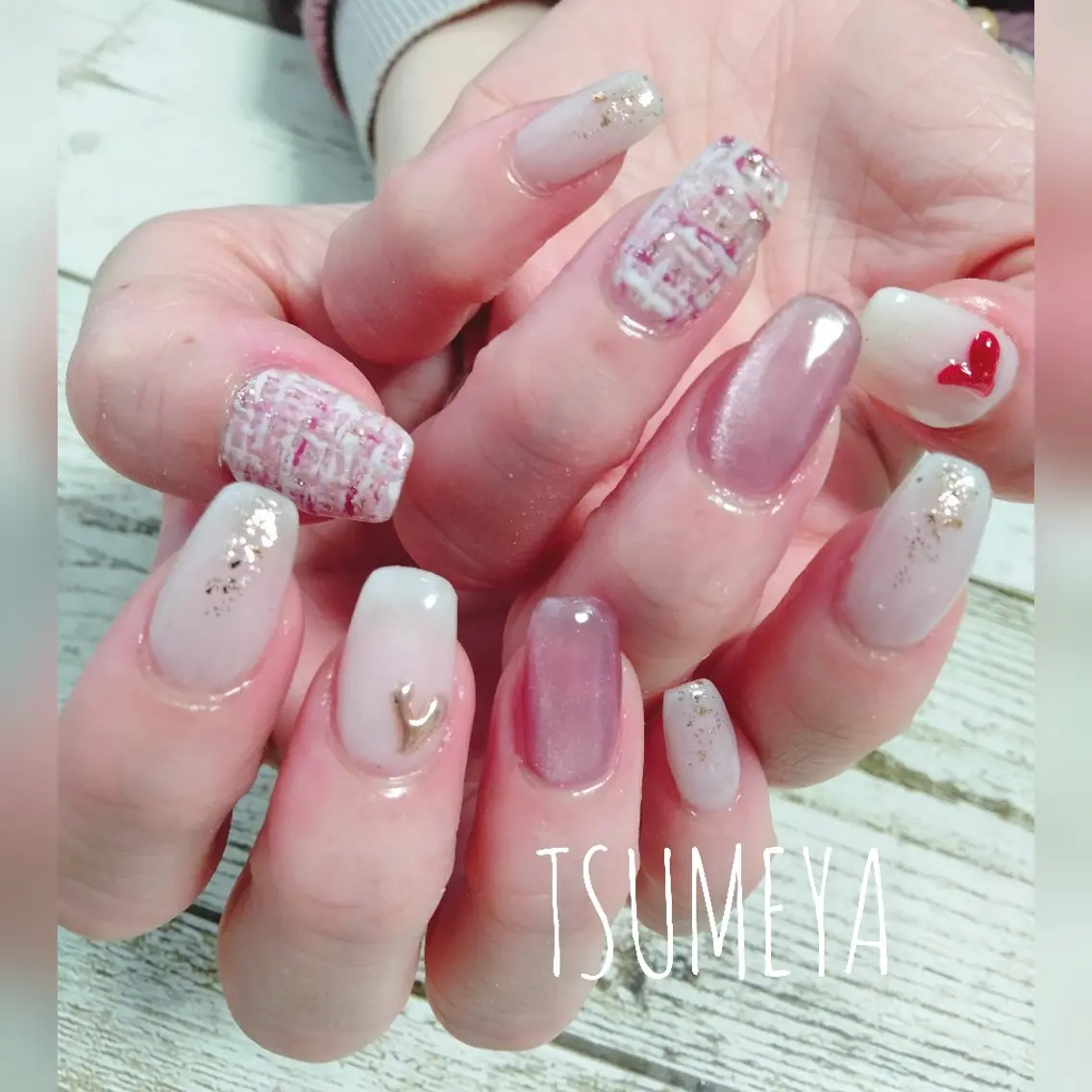 ネイル バレンタイン ハンドネイル _TSUMEYA _のネイルデザイン