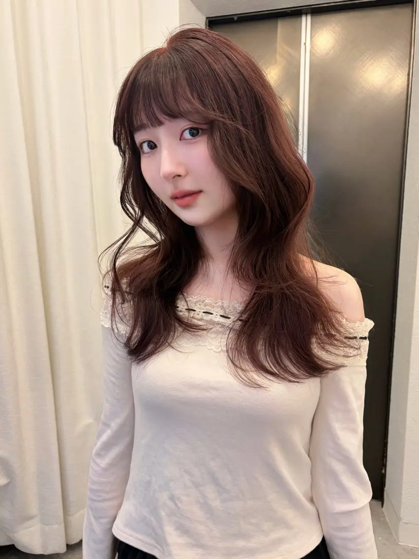 ミディアム ミディアムレイヤー アッシュ 韓国風ヘア レイヤーカット 髙杉 心のヘアスタイル
