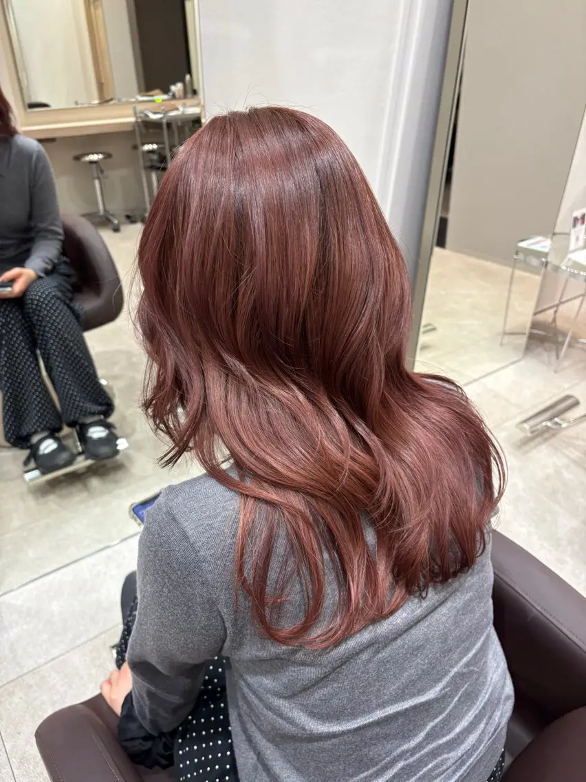 ロング カラー ブラウンカラー 透明感カラー ピンクカラー ピンクブラウン カット ヘアカラー トリートメント 艶カラー/レイヤー /atsumi🪷のヘアスタイル