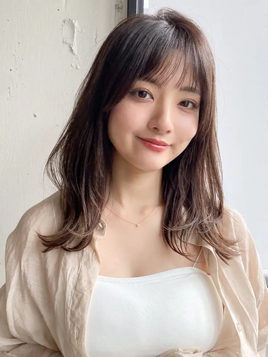 セミロング カラー レイヤーカット カット ヘアカラー トリートメント レイヤー×髪質改善✨ 渋谷/佐藤侑哉のヘアスタイル