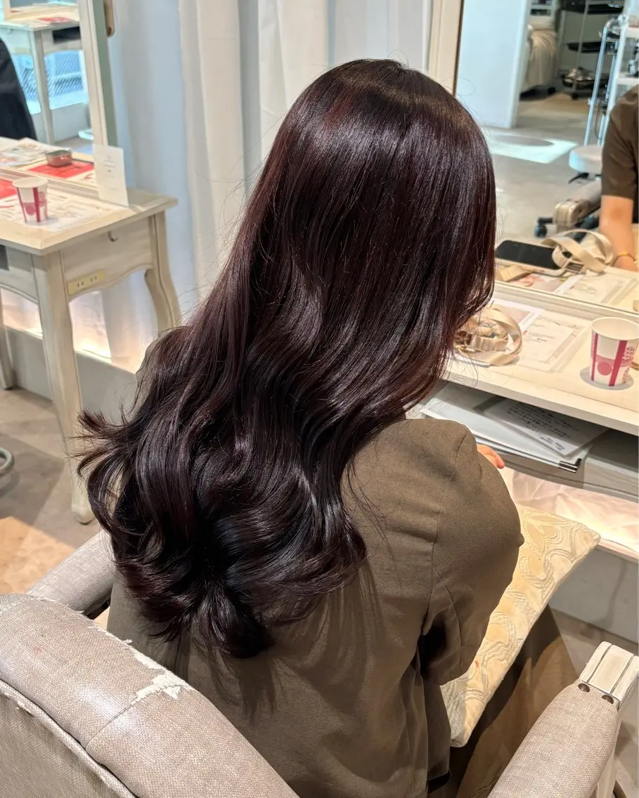 ロング カラー ブラウンカラー 透明感カラー ラベンダーカラー CreBiA🎀 ayaのマツエク・マツパデザイン