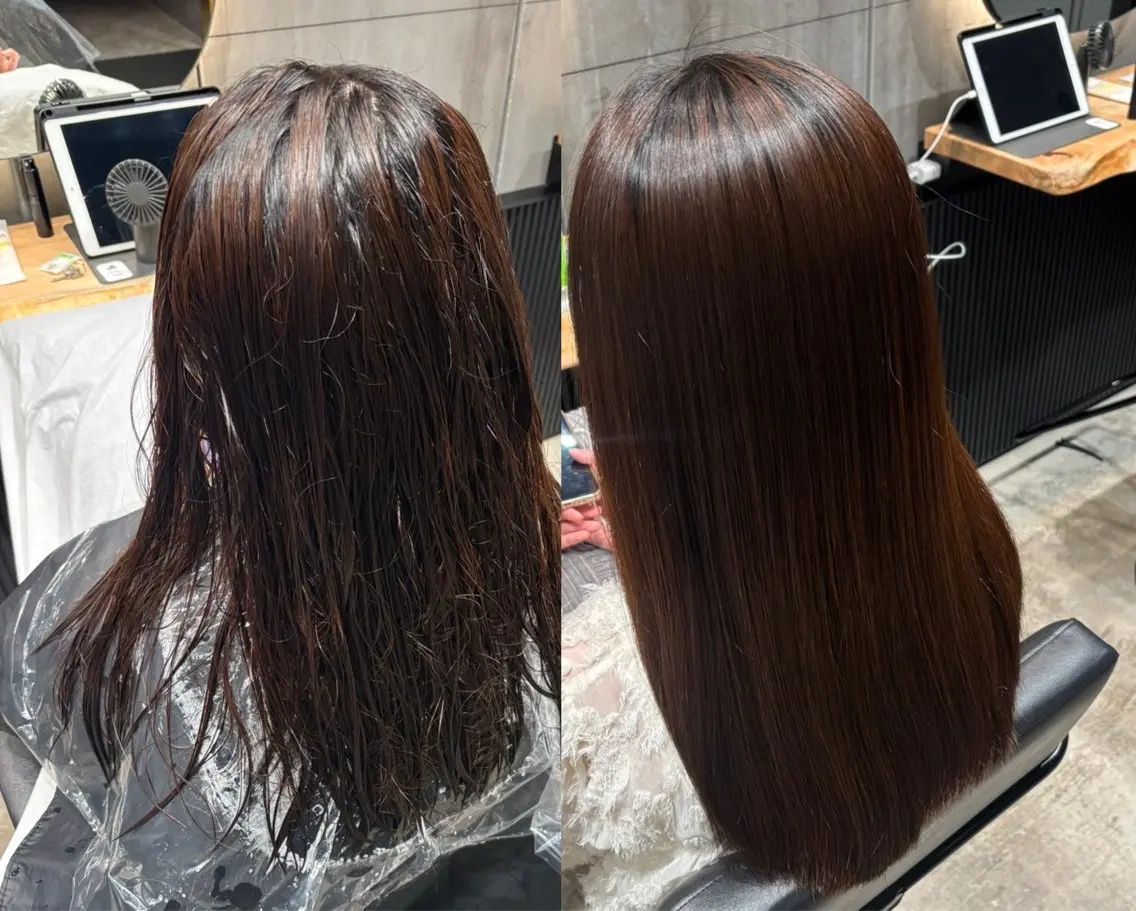 ロング 縮毛矯正 縮毛矯正 あずま みはなのヘアスタイル
