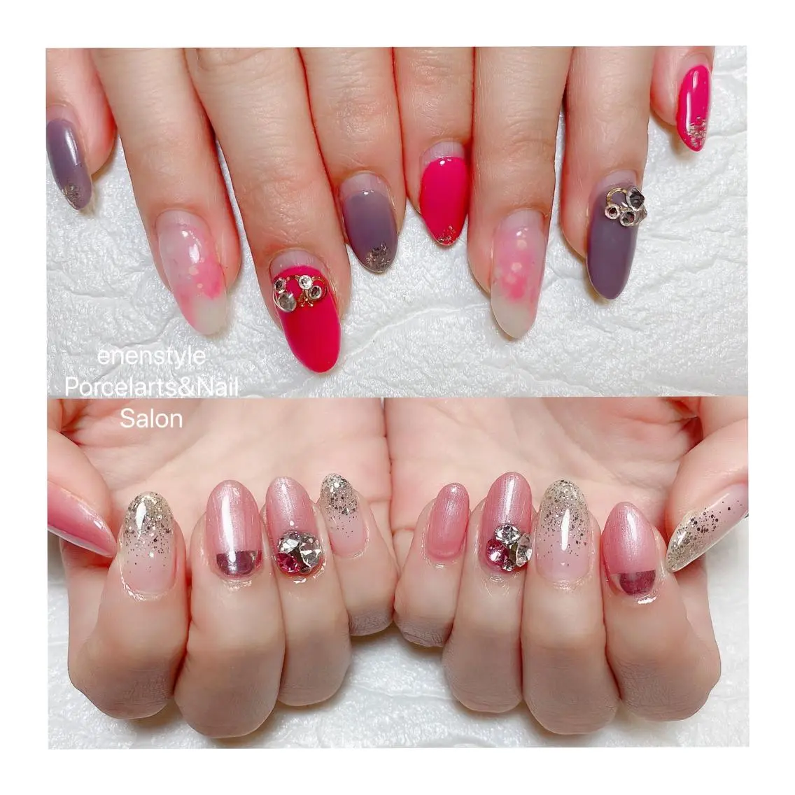ミディアム ネイル ハンドネイル 🐾enen style 🐾のネイルデザイン