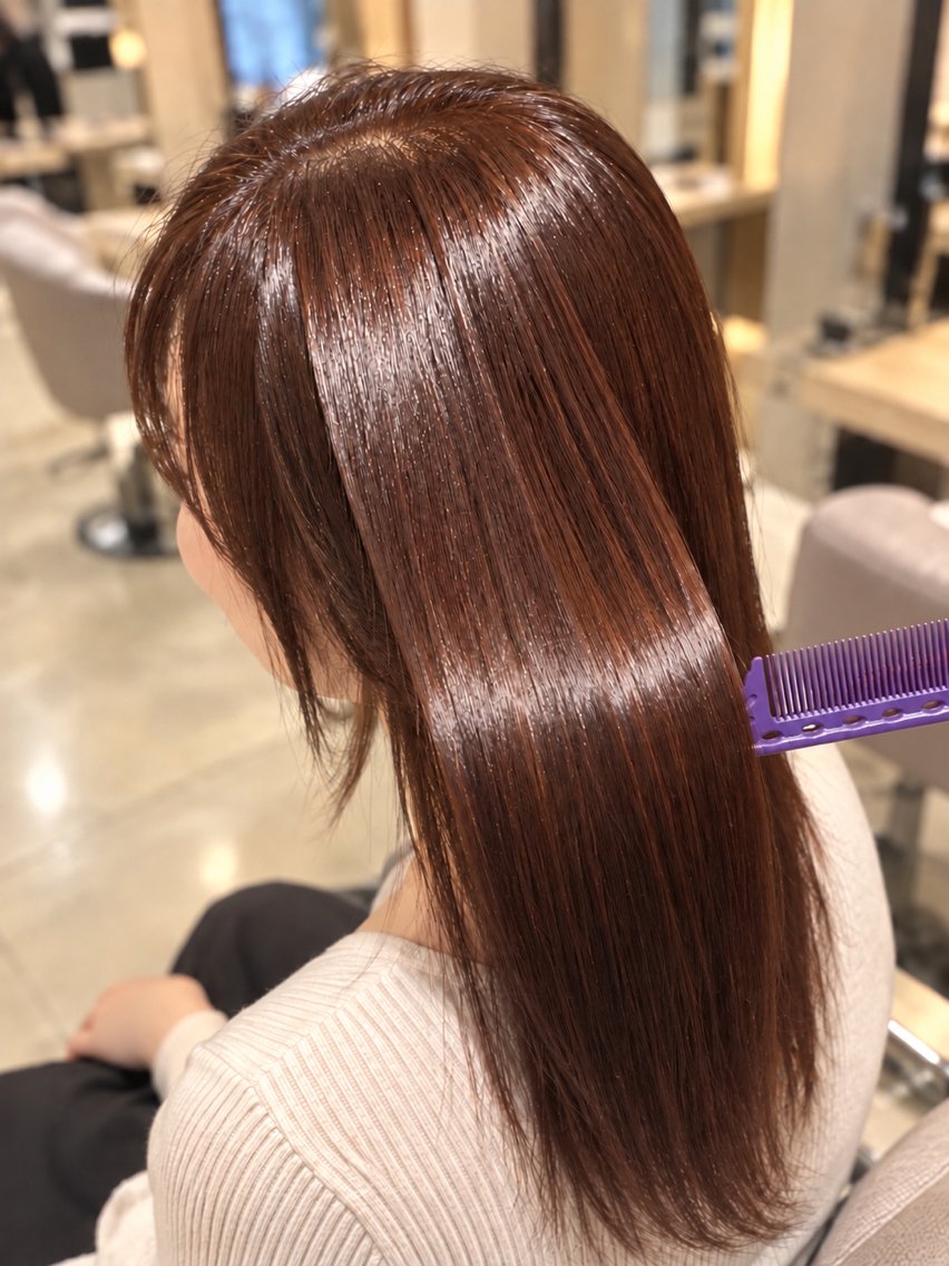 ロング カラー カット ヘアカラー 髪質改善／透明感 🫧うらののヘアスタイル