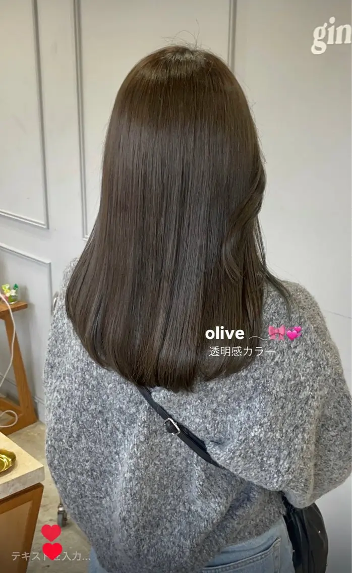セミロング カラー 透明感カラー ヘアカラー トリートメント miloc himekaのヘアスタイル