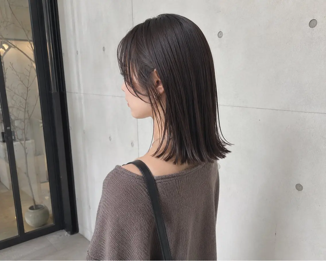 切りっぱなしボブ🤍➕艶カラーの写真