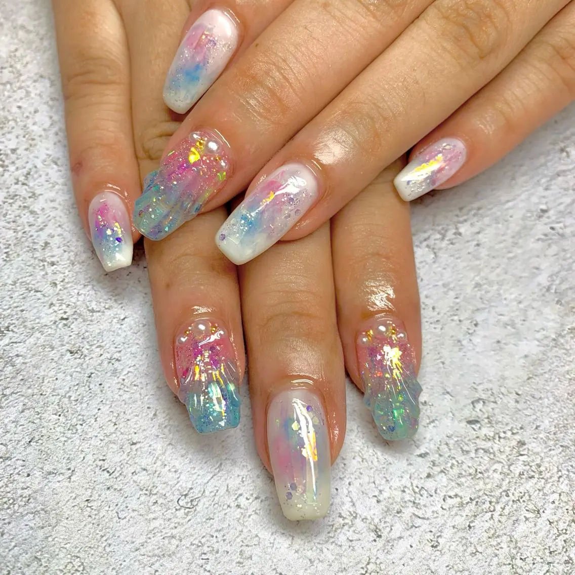 ネイル ハンドネイル *new moon* 持ち込みデザインのネイルデザイン