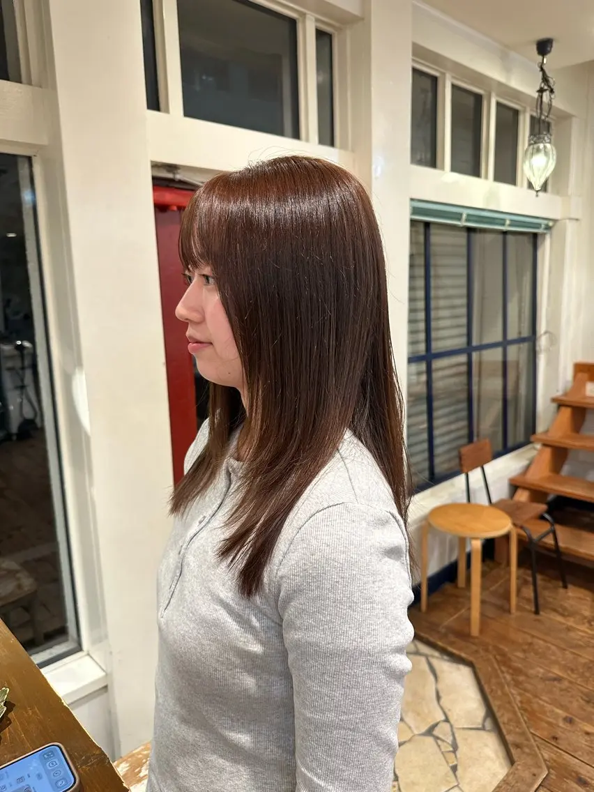カラー ベージュカラー ブラウンカラー ヘアカラー ウエカワ ハルのヘアスタイル