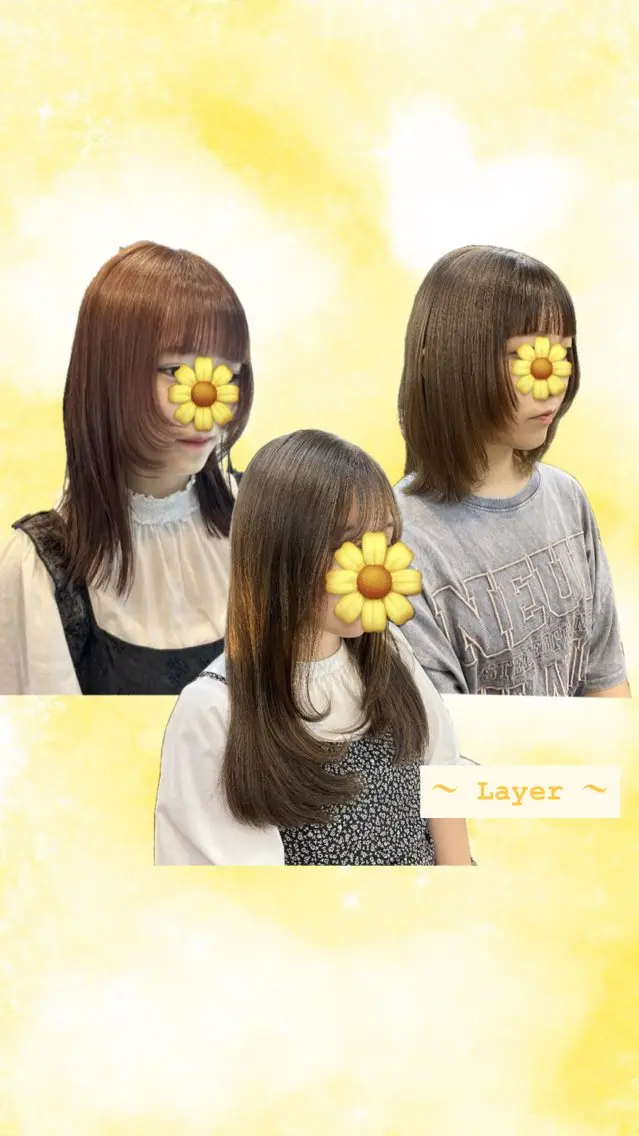 セミロング レイヤーカット カット 🌼髪質改善･アレン ジ･レイヤー🌼のヘアスタイル