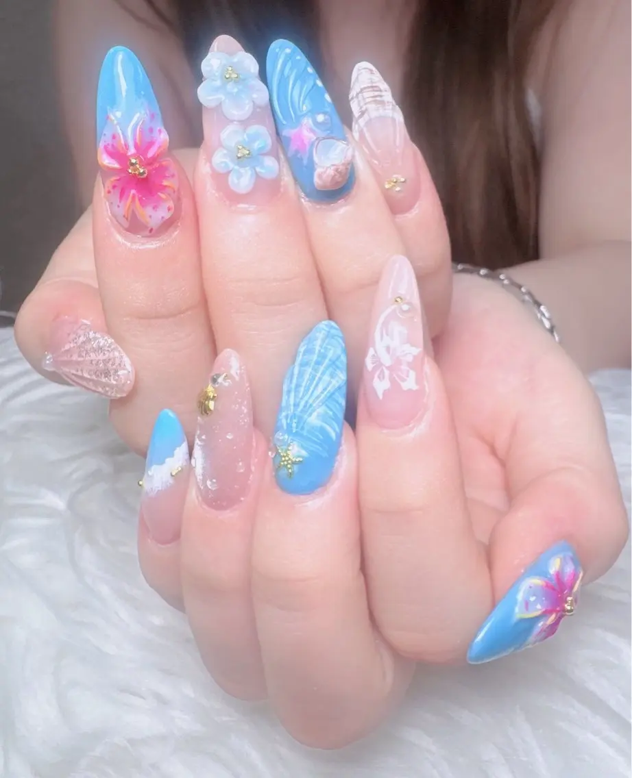 やり放題150分🎀デザイン8-10本💅❗️オフのみなし❗️(自爪) 💙オフのみ別料金の写真