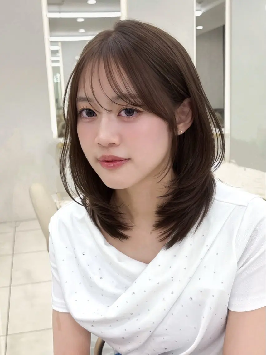 ミディアム カラー カット ヘアカラー 栄/レイヤー/ 津野 こころのヘアスタイル
