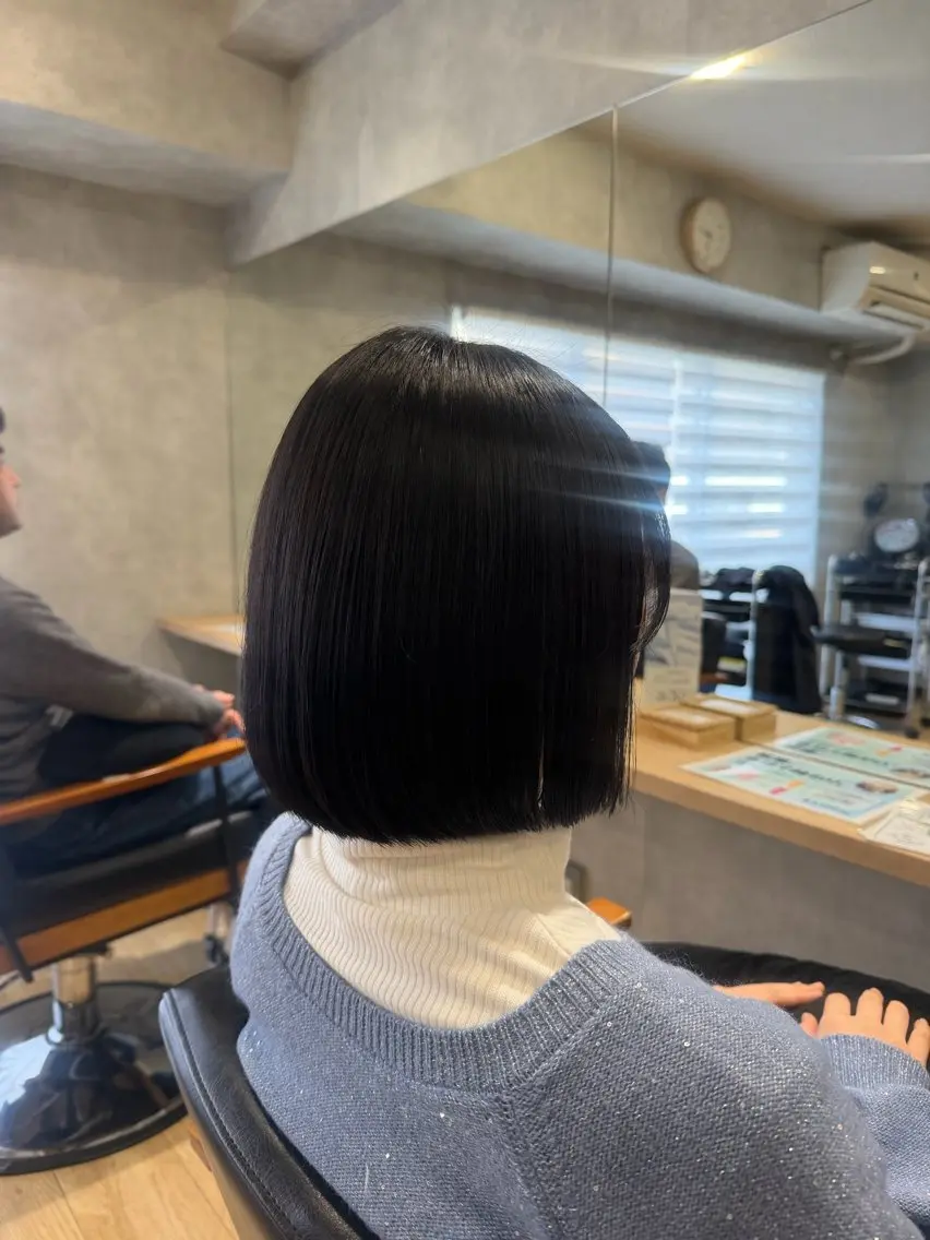 ショート カット 縮毛矯正 トリートメント 🎀Maho🎀ボブ × 髪質改善のヘアスタイル