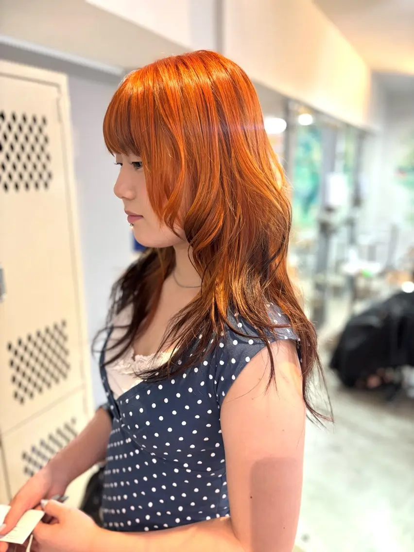セミロング カット ヘアカラー トリートメント 髪質改善/ヘアケア coiiはしもとはなのヘアスタイル