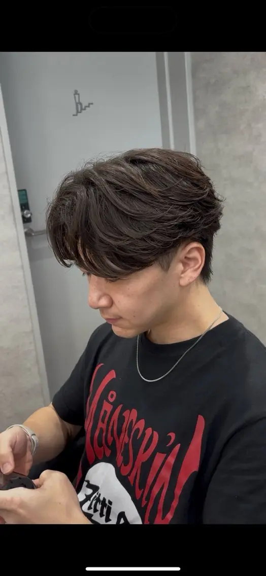 パーマ メンズ カット パーマ 💈フェザーパーマ 須賀俊介💈のヘアスタイル