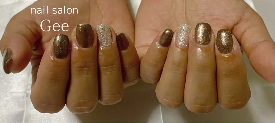 ネイル ゴールド ラメ(グリッター) nail salon geeのネイルデザイン