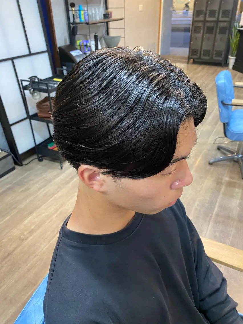 ミディアム ミディアムパーマ ハイライト 田口 慎士のヘアスタイル