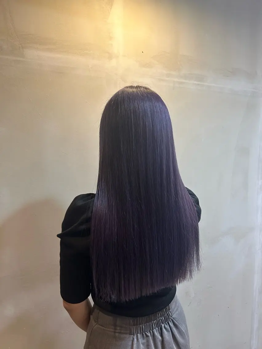ロング カラー ブリーチ ラベンダーカラー 木下 美優のヘアスタイル