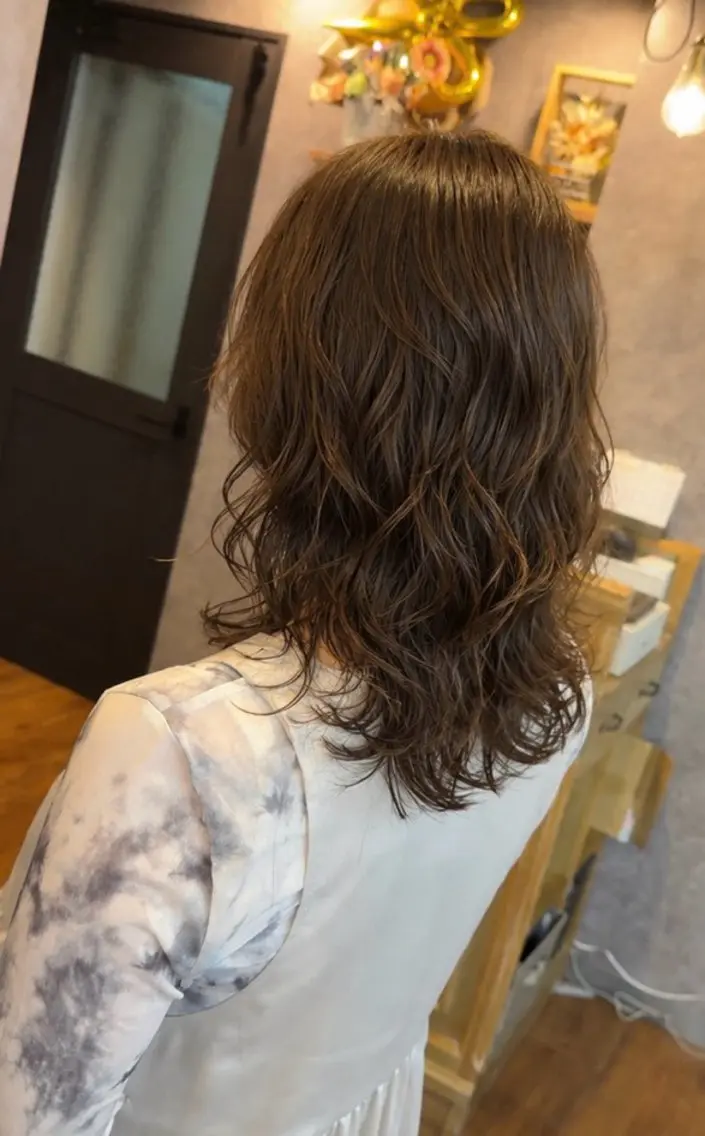 セミロング カット パーマ トリートメント cocoa船橋🦄 chinamiのヘアスタイル