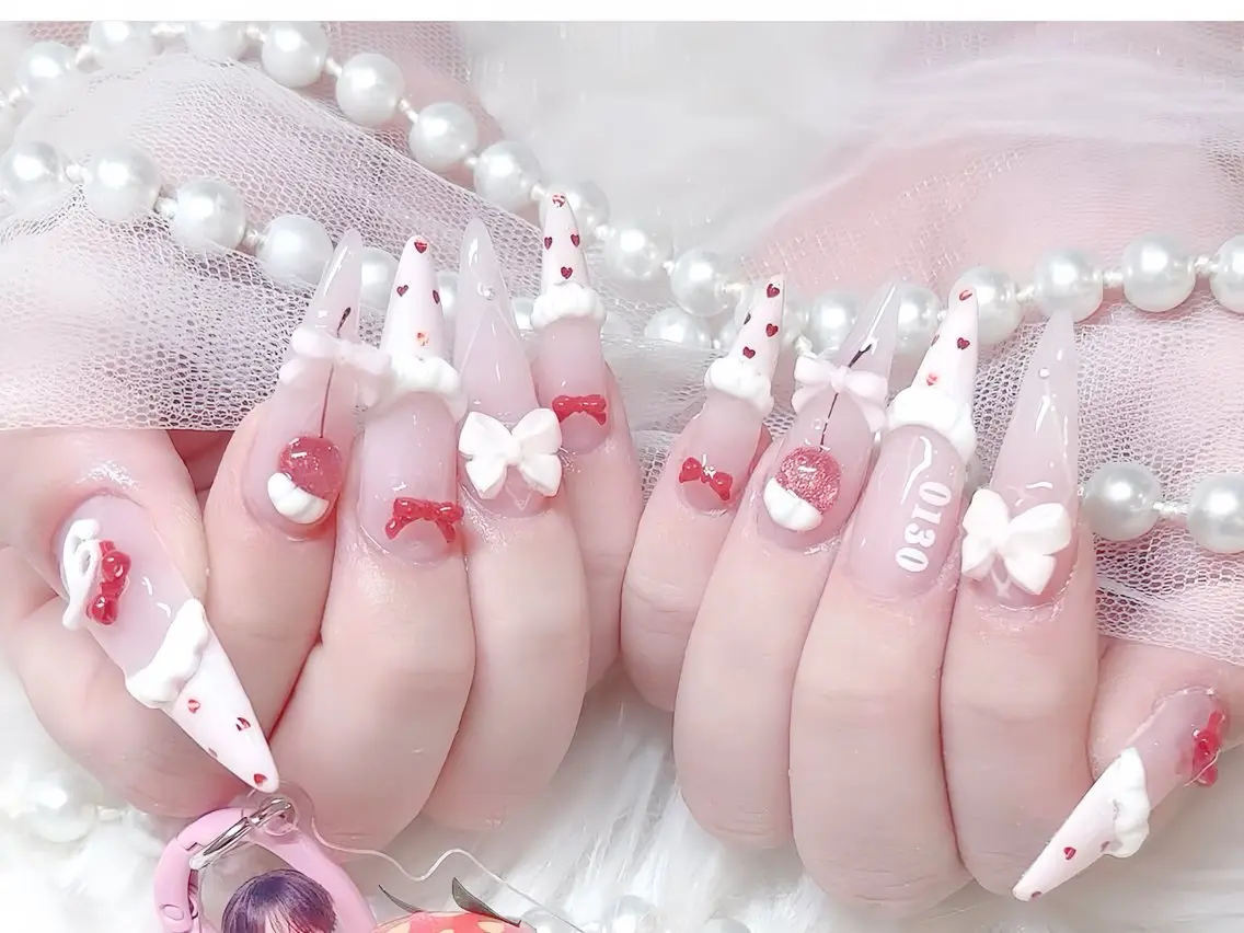 ネイル ブルー ジェルネイル ガーリー グラデーション グリーン ハンドネイル Rin Nail 新大久保店のネイルデザイン