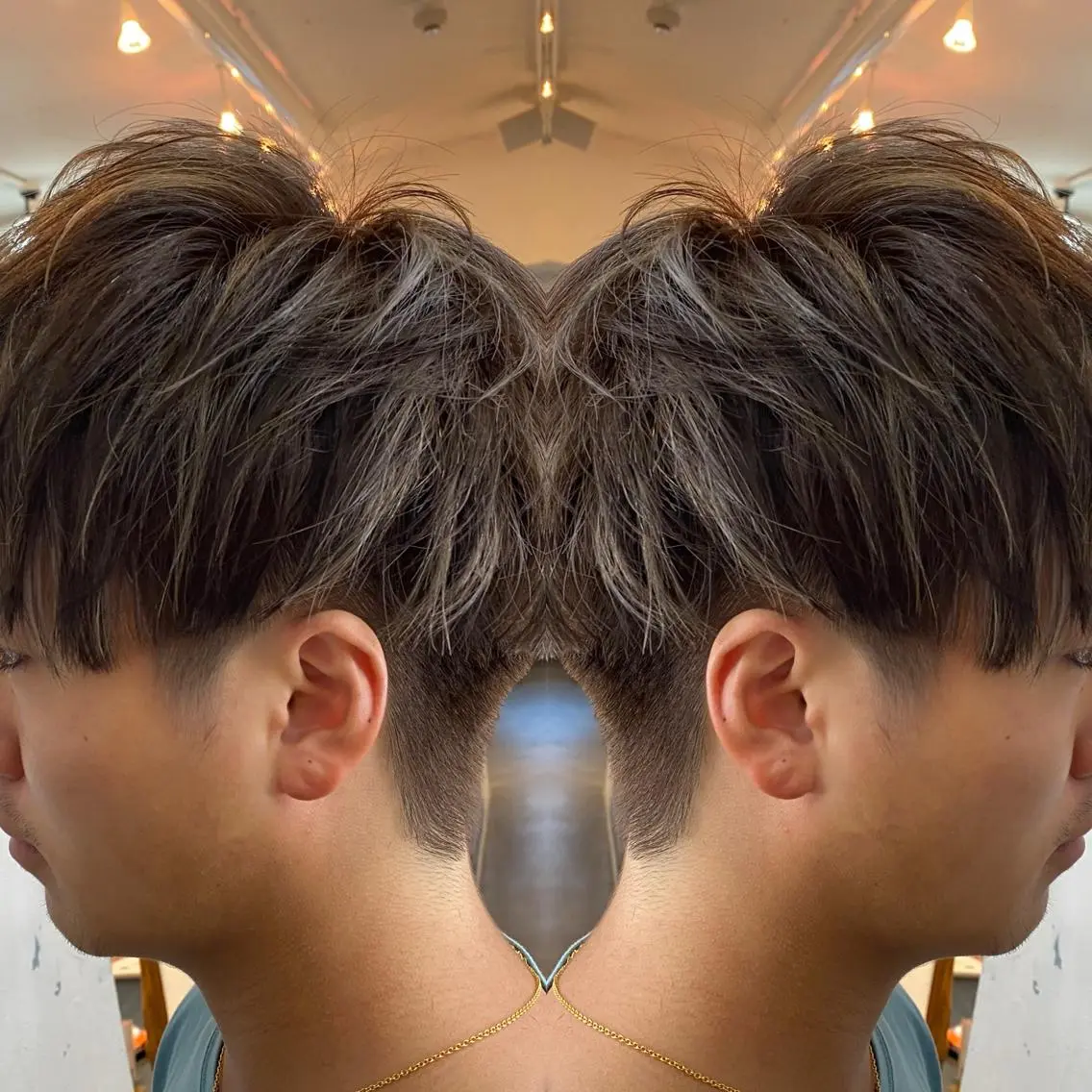 カラー メンズ メンズブリーチ メンズハイライト 黒髪 ブリーチ グレージュ ヘアカラー トリートメント 🍑艶髪✖️暖色系 ✨momoka🍑のヘアスタイル