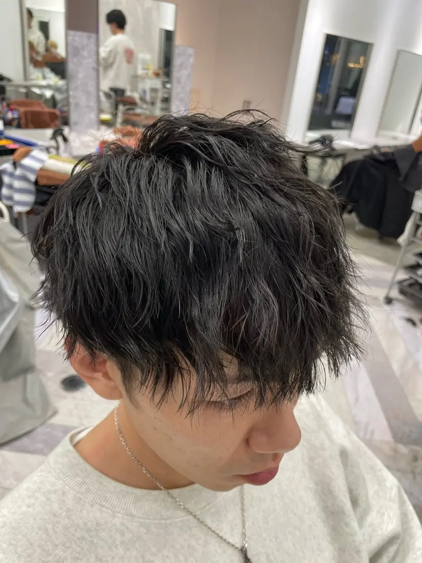 パーマ メンズ マッシュ メンズパーマ メンズツイストパーマ ツイストパーマ 飯牟田/メンズパーマ ブリーチ/GEAR.のヘアスタイル