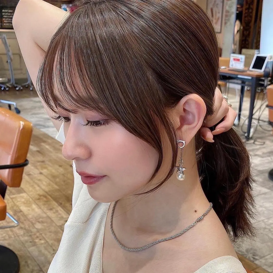 セミロング くびれヘア 髪質改善 カット 🧡くびれヘア/前髪 顔周り🧡久原結衣のヘアスタイル