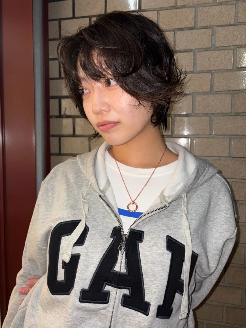 ショート パーマ ショートボブ ボブ 伸ばしかけ ショートヘア haluka /梅田美容室のヘアスタイル