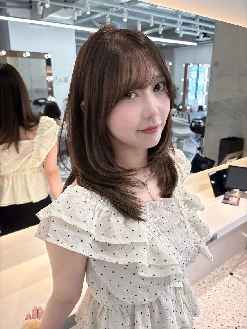 セミロング カラー ヘアカラー yui🎀ブリーチな しダブルカラー/博多のヘアスタイル