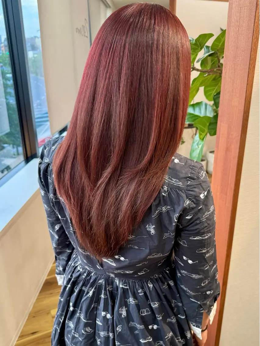 セミロング カラー ブリーチ ブリーチなしカラー 髪質改善 カット ヘアカラー トリートメント 田室 和幸のヘアスタイル